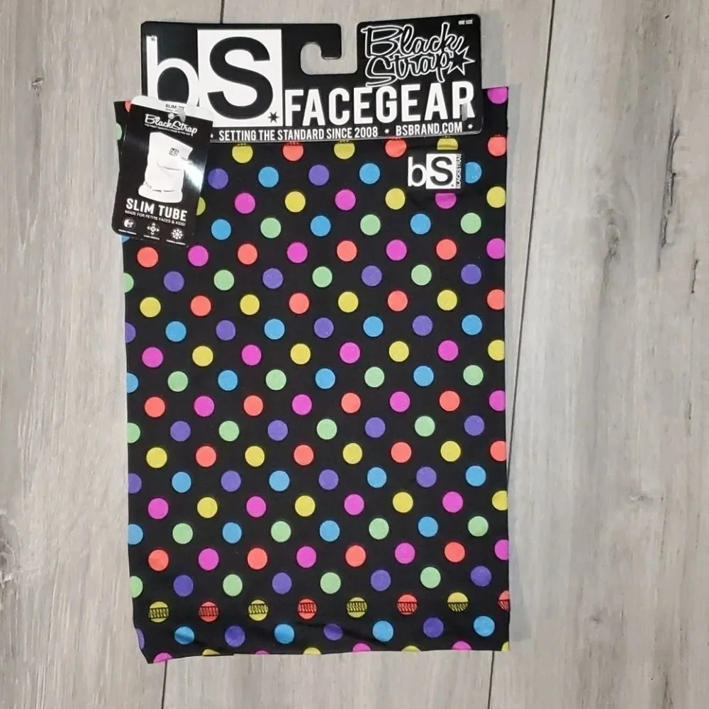 BLACK STRAP Tube Polkadot facemask covering kid